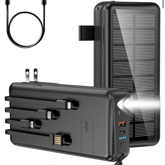 Black Solar Power Bank with Multiple Outputs - Picture 5 of 9